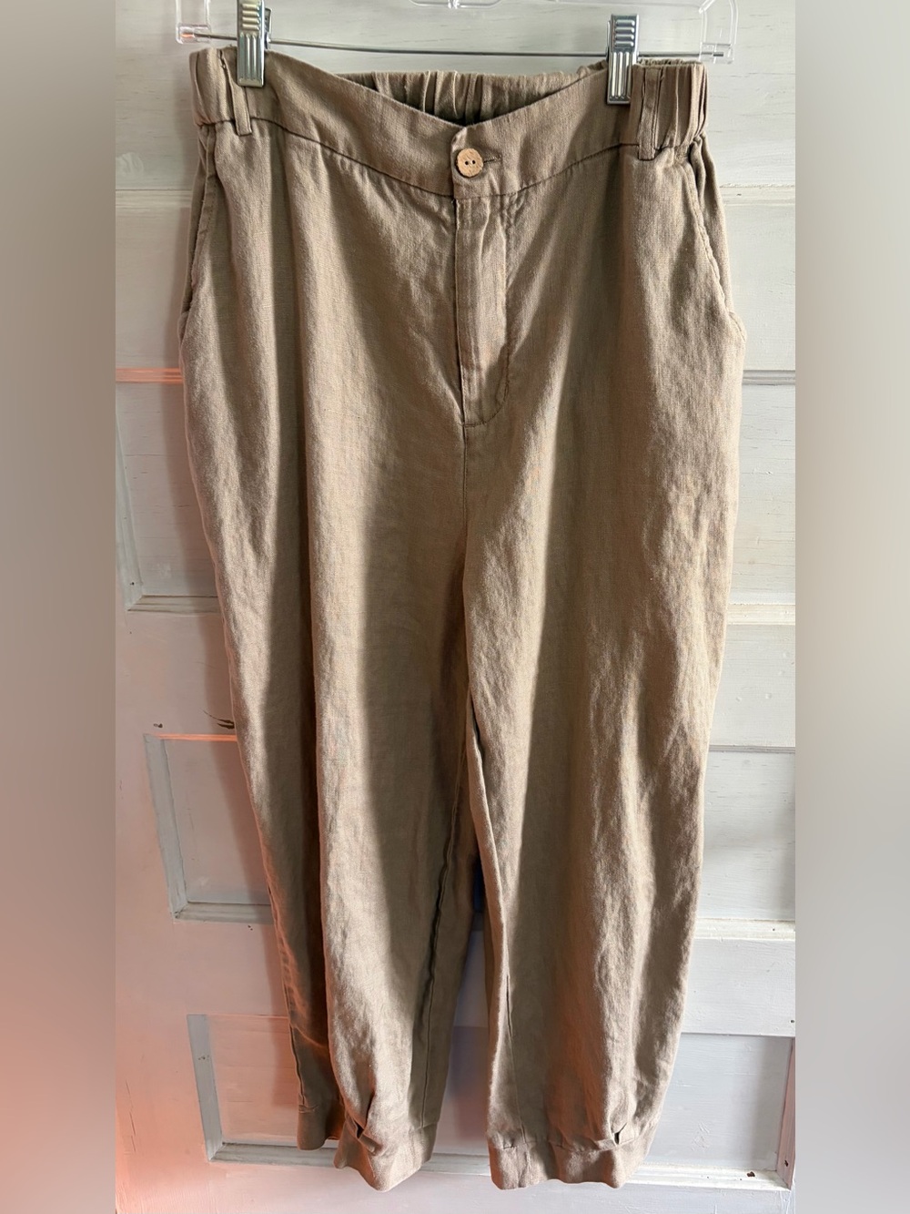 Grae Cove Tan Linen Pant